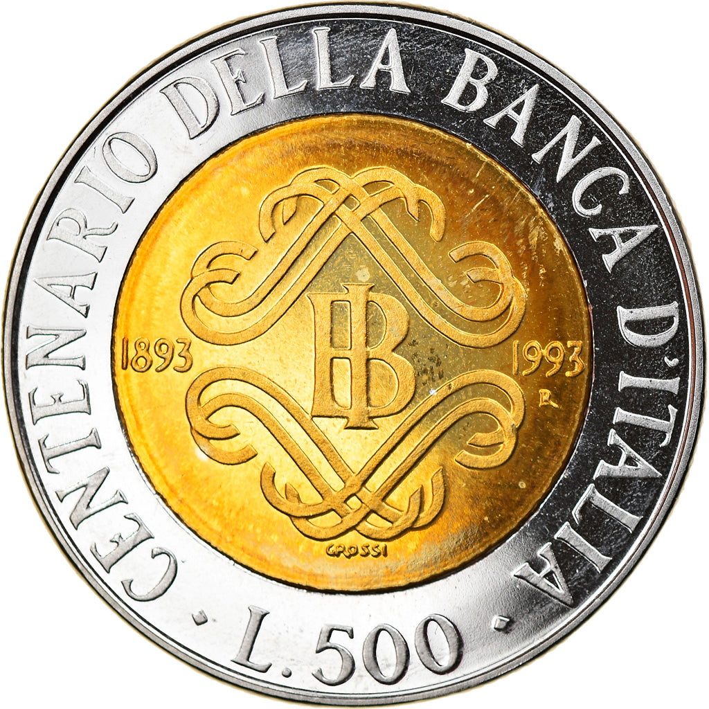 Coin, Italy, 500 Lire, 1993, Rome, Proof, MS(65-70), Bi-Metallic, KM:160