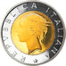 Coin, Italy, 500 Lire, 2001, Rome, Proof, MS(65-70), Bi-Metallic, KM:111