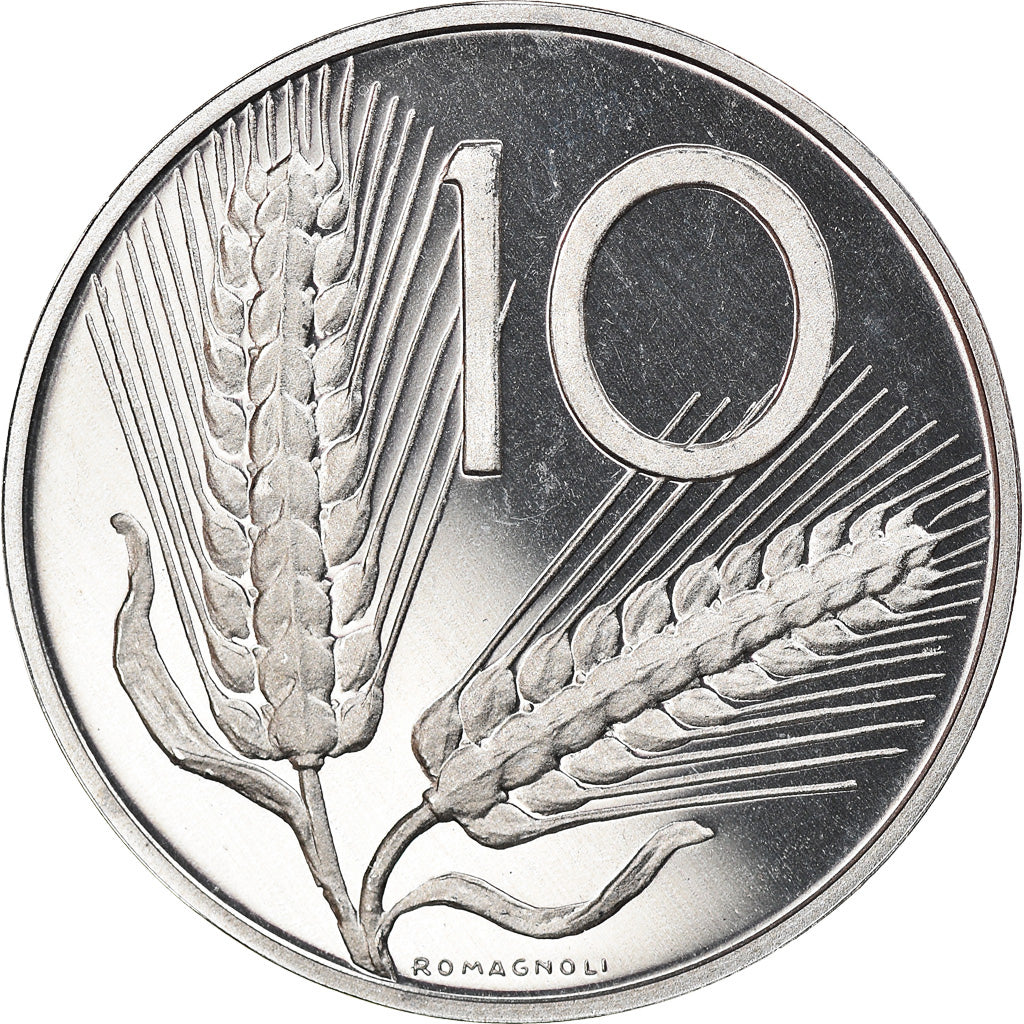 Coin, Italy, 10 Lire, 1993, Rome, Proof, MS(65-70), Aluminum, KM:93