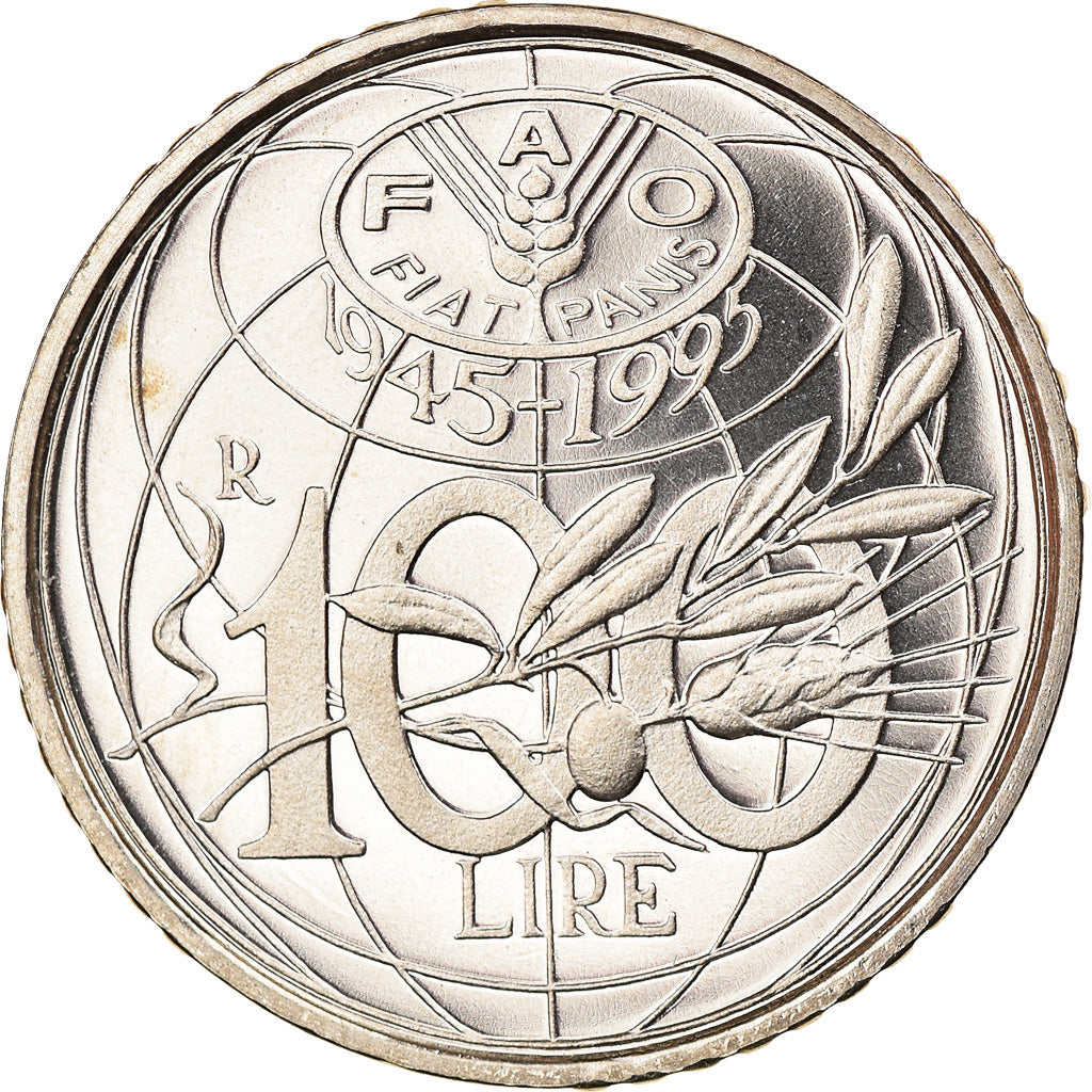 Coin, Italy, 100 Lire, 1995, Rome, Proof, MS(65-70), Copper-nickel, KM:180