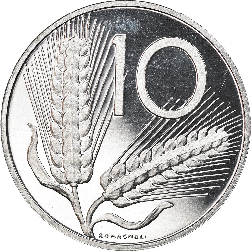 Coin, Italy, 10 Lire, 1992, Rome, Proof, MS(65-70), Aluminum, KM:93