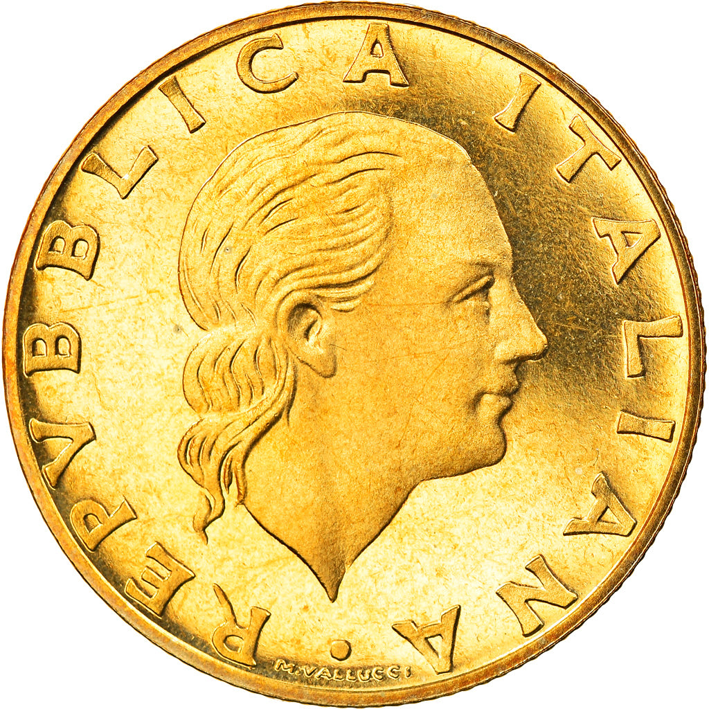 Coin, Italy, 200 Lire, 1993, Rome, Proof, MS(65-70), Aluminum-Bronze, KM:155