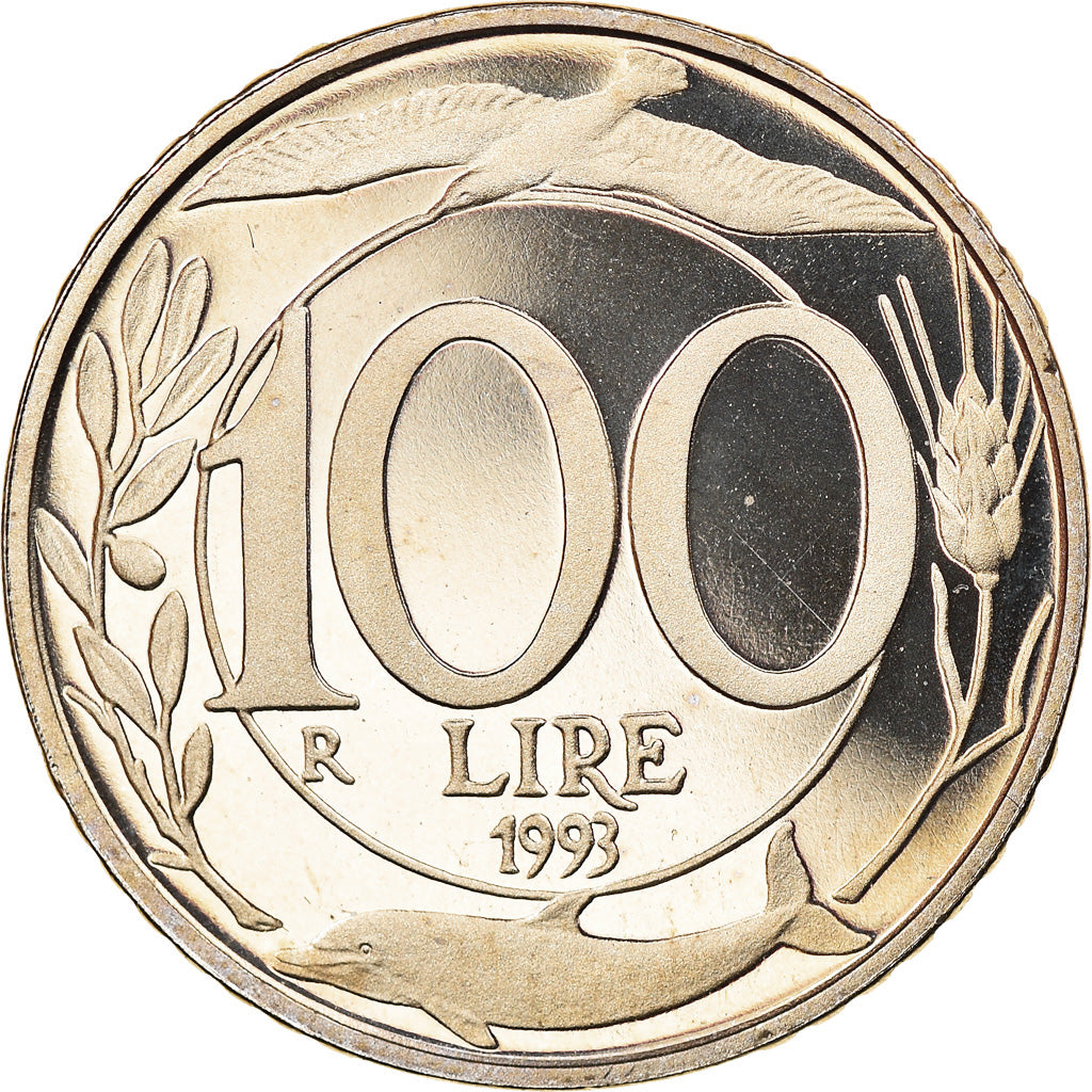 Coin, Italy, 100 Lire, 1993, Rome, Proof, MS(65-70), Copper-nickel, KM:159