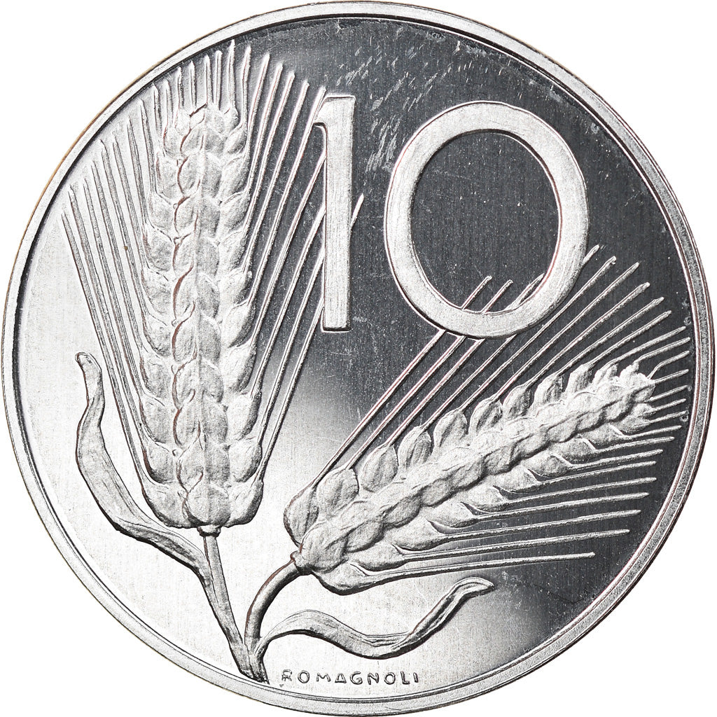 Coin, Italy, 10 Lire, 2000, Rome, Proof, MS(65-70), Aluminum, KM:93