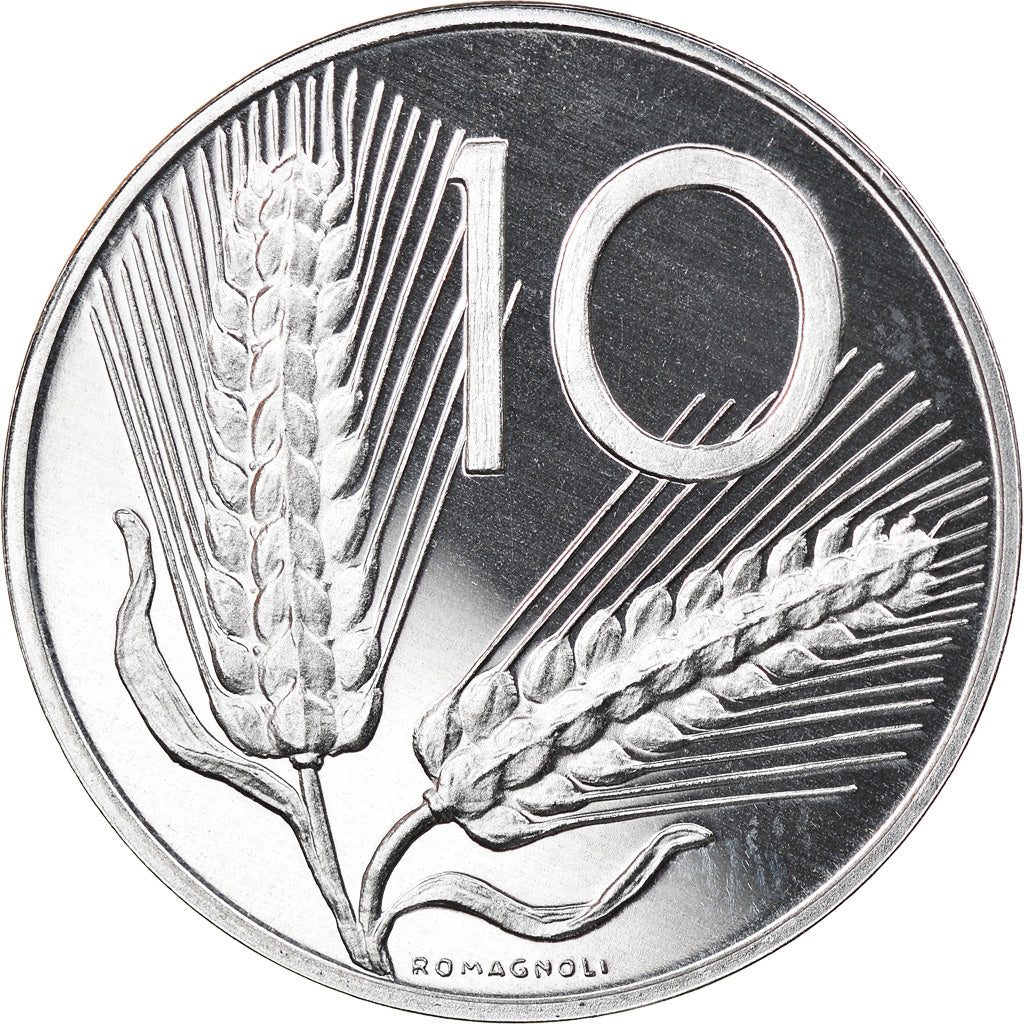 Coin, Italy, 10 Lire, 2001, Rome, Proof, MS(65-70), Aluminum, KM:93