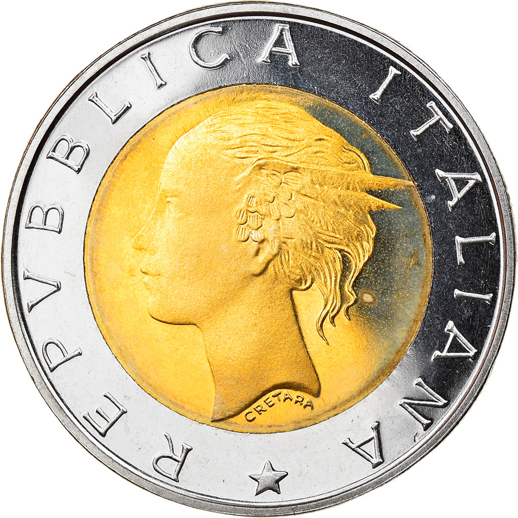 Coin, Italy, 500 Lire, 2000, Rome, Proof, MS(65-70), Bi-Metallic, KM:111