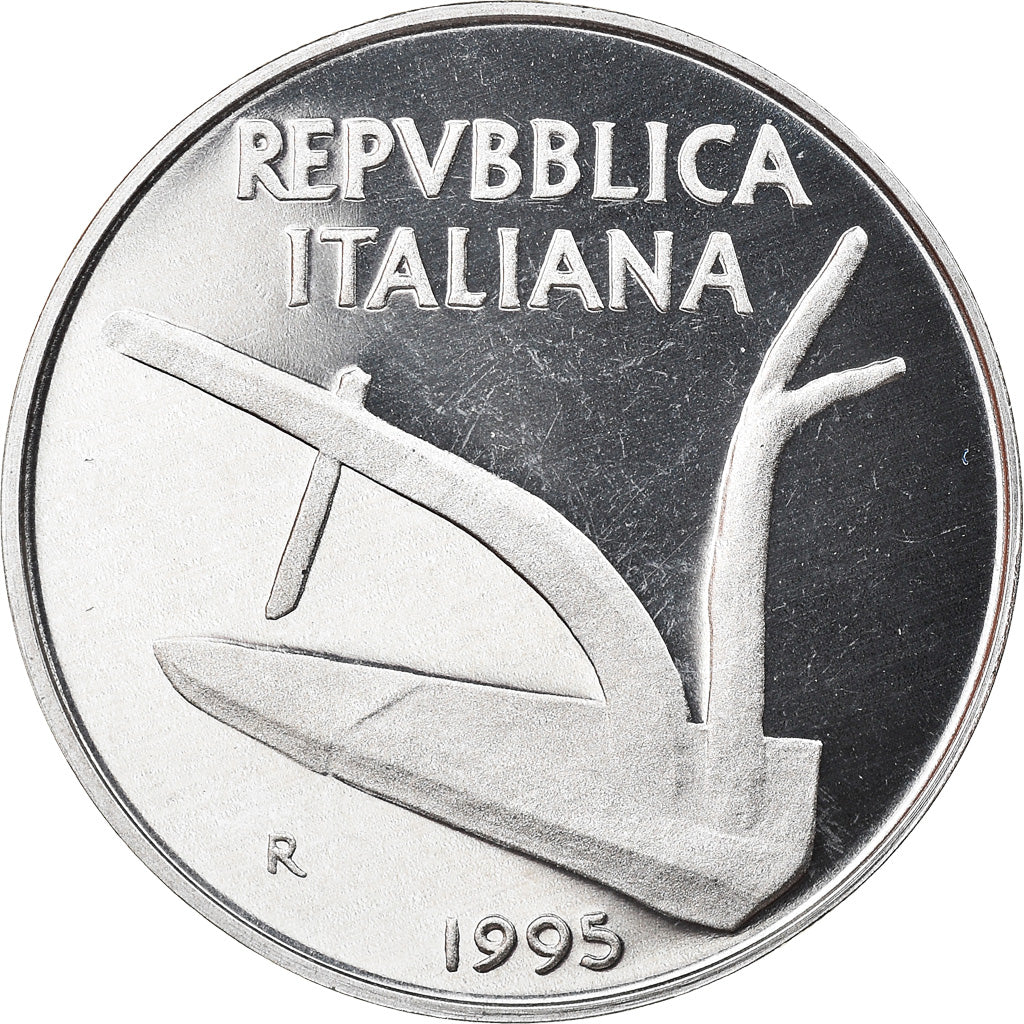 Coin, Italy, 10 Lire, 1995, Rome, MS(65-70), Aluminum, KM:93