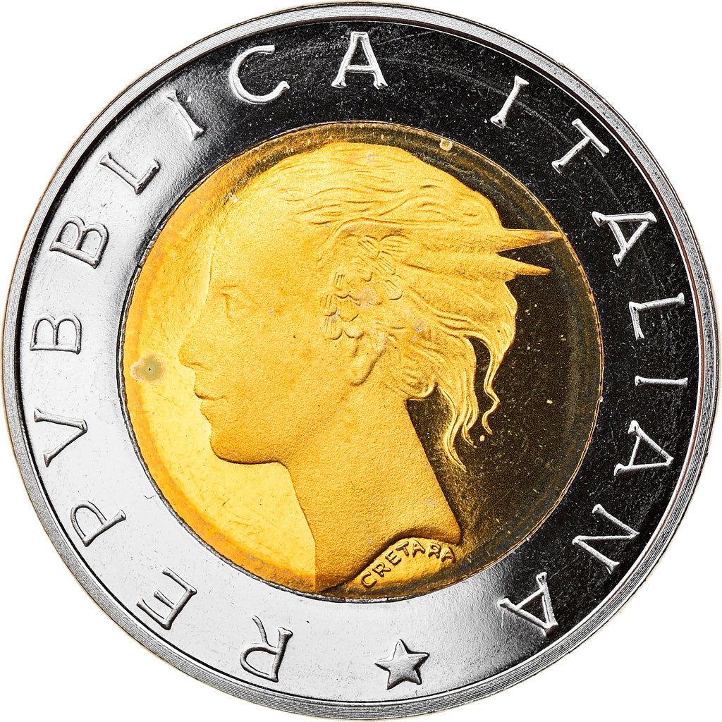 Coin, Italy, 500 Lire, 1996, Rome, Proof, MS(65-70), Bi-Metallic, KM:181