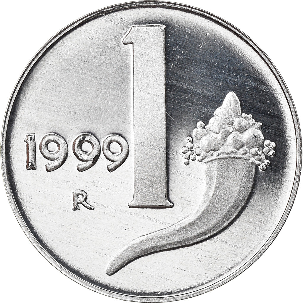 Coin, Italy, Lira, 1999, Rome, Proof, MS(65-70), Aluminum, KM:91
