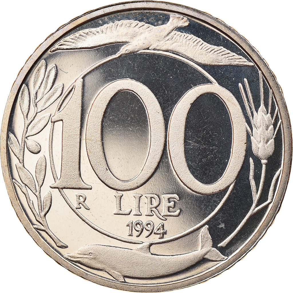 Coin, Italy, 100 Lire, 1994, Rome, Proof, MS(65-70), Copper-nickel, KM:159