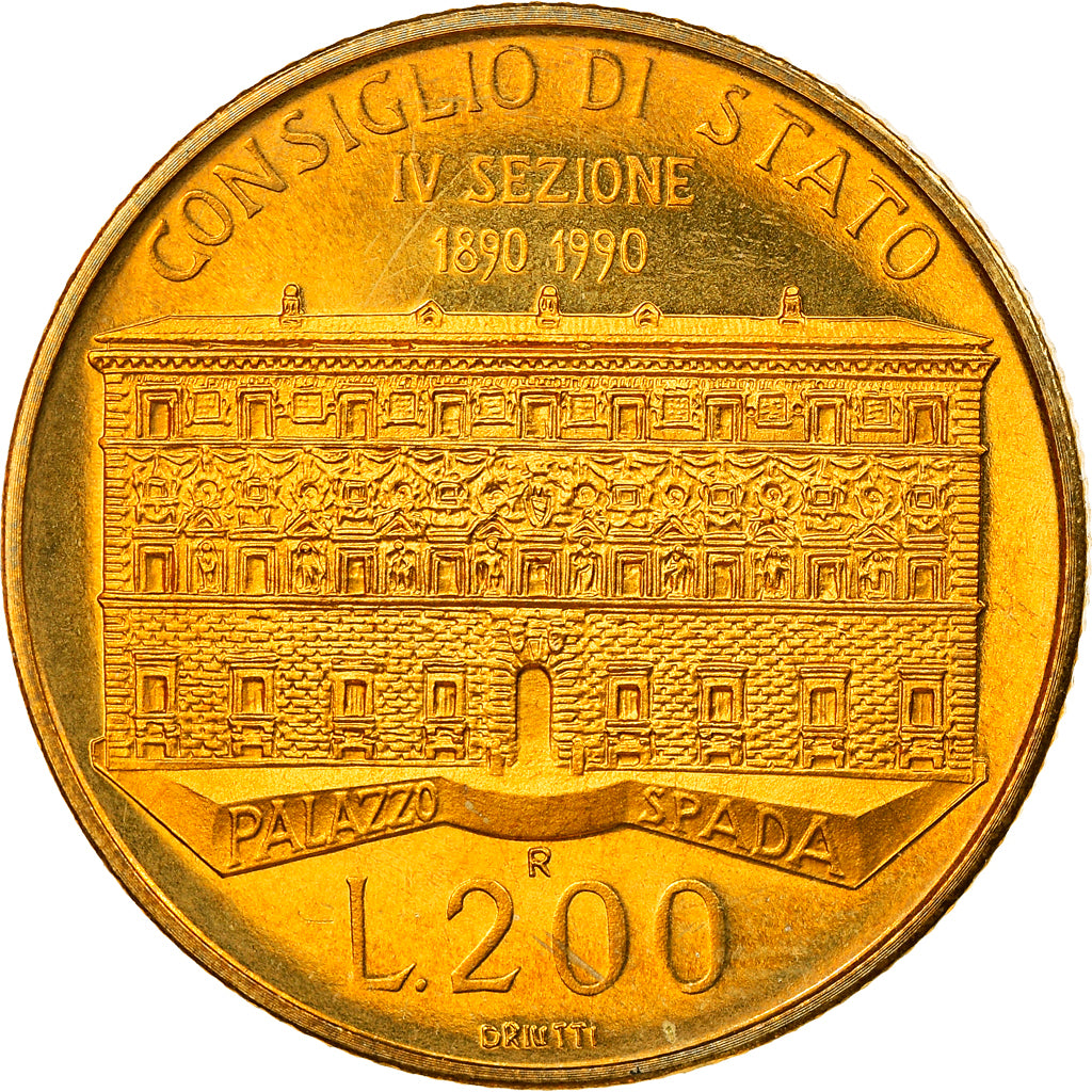Moneta, Italia, 200 Lire, 1990, Rome, Proof, FDC, Alluminio-bronzo, KM:135