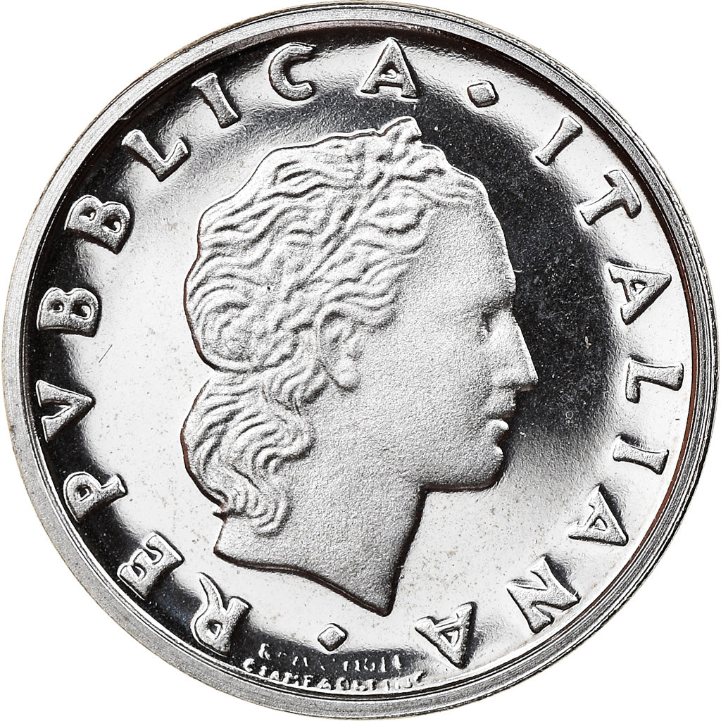 Coin, Italy, 50 Lire, 1995, Rome, Proof, MS(65-70), Stainless Steel, KM:95.2