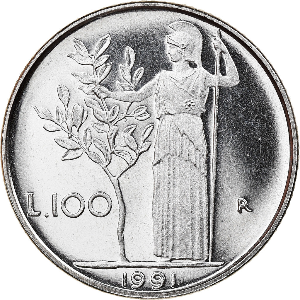 Monnaie, Italie, 100 Lire, 1991, Rome, Proof, FDC, Stainless Steel, KM:96.2
