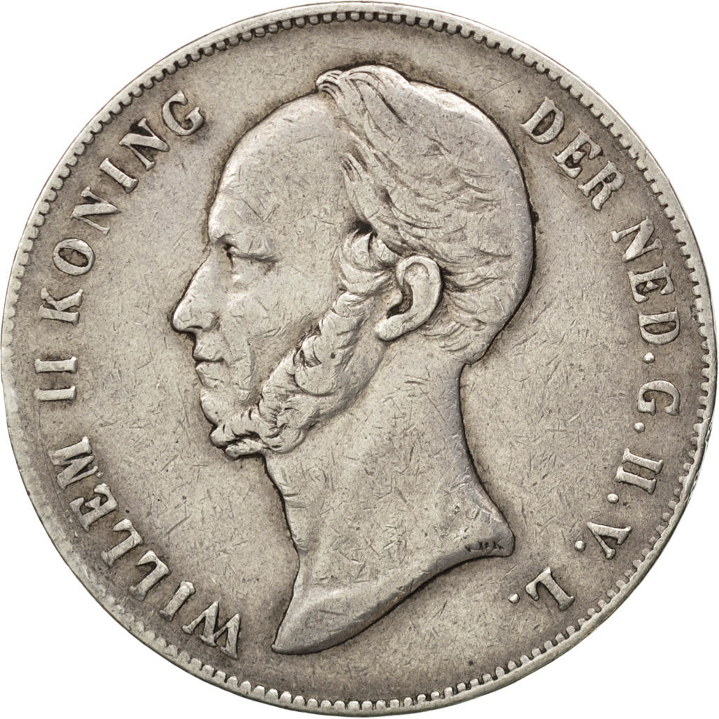 NETHERLANDS, 2-1/2 Gulden, 1849, KM #69.2, VF(30-35), Silver, 38, 24.79