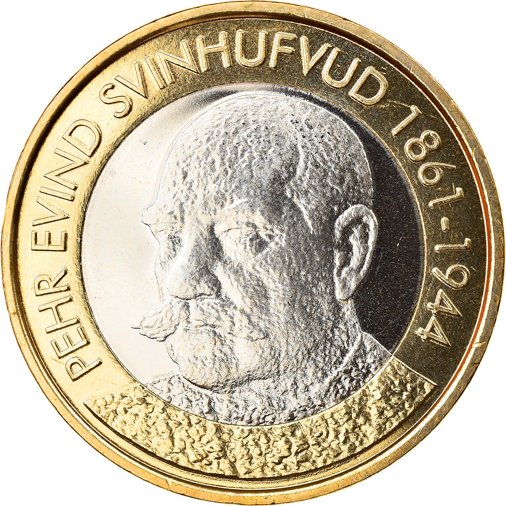 Finland, 5 Euro, Pehr Evind Svinhufvud, 2016, Proof, MS(65-70), Bi-Metallic
