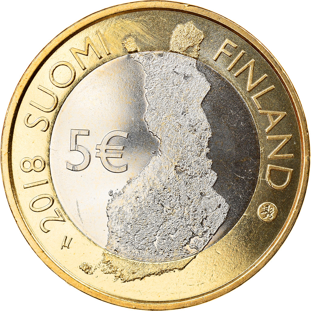 Finland, 5 Euro, The Archipelago Sea, 2018, Proof, MS(65-70), Bi-Metallic