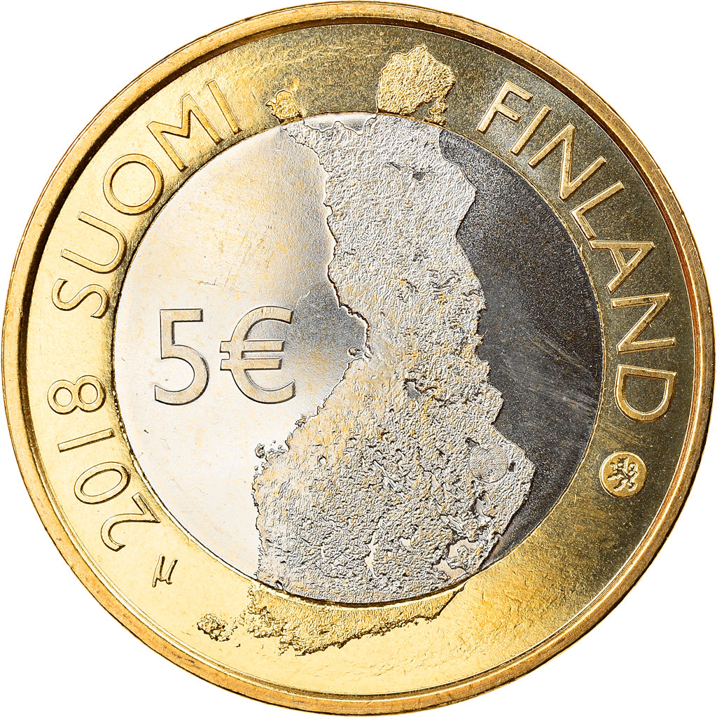 Finland, 5 Euro, The Archipelago Sea, 2018, Proof, MS(65-70), Bi-Metallic