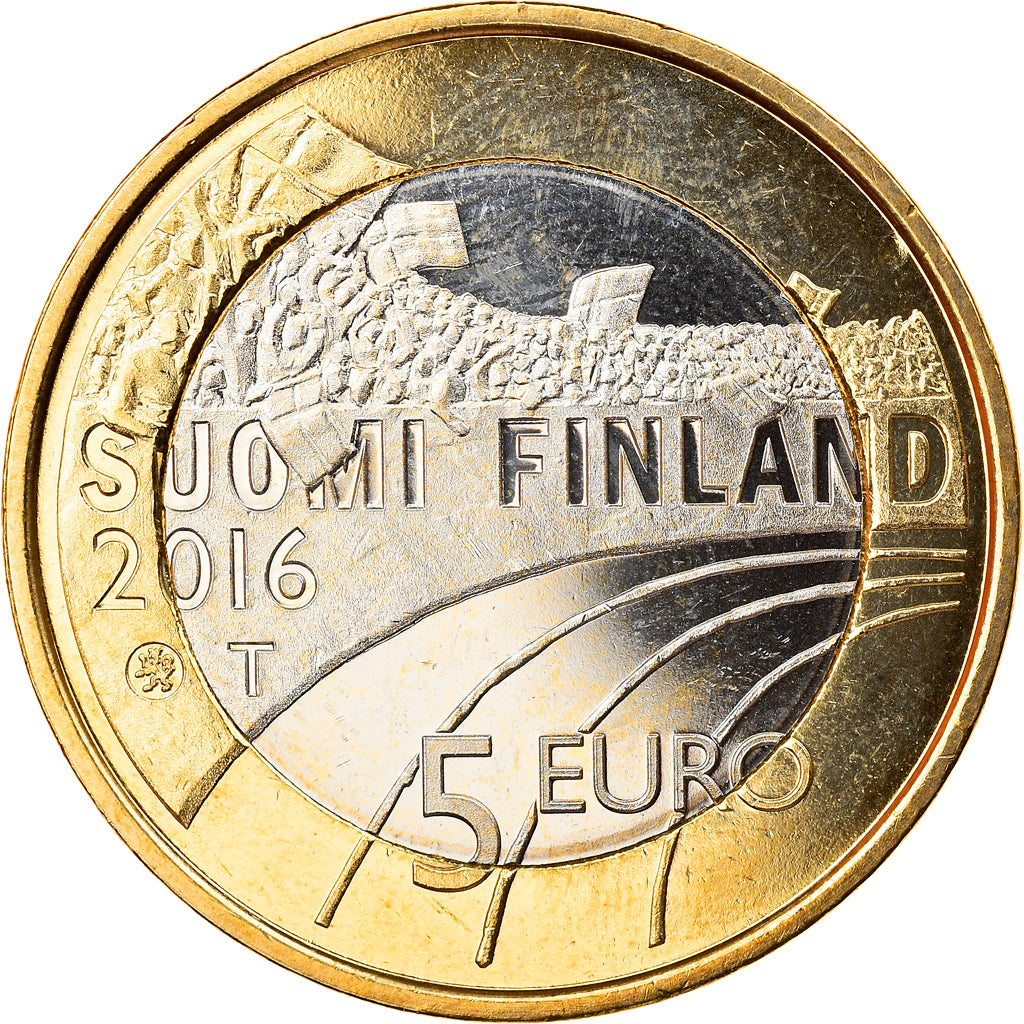 Finland, 5 Euro, Football, 2016, Proof, MS(65-70), Bi-Metallic