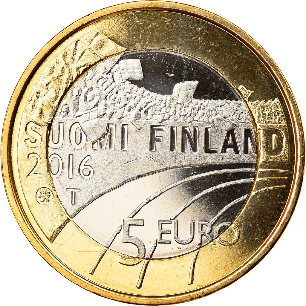 Finland, 5 Euro, Football, 2016, Proof, MS(65-70), Bi-Metallic
