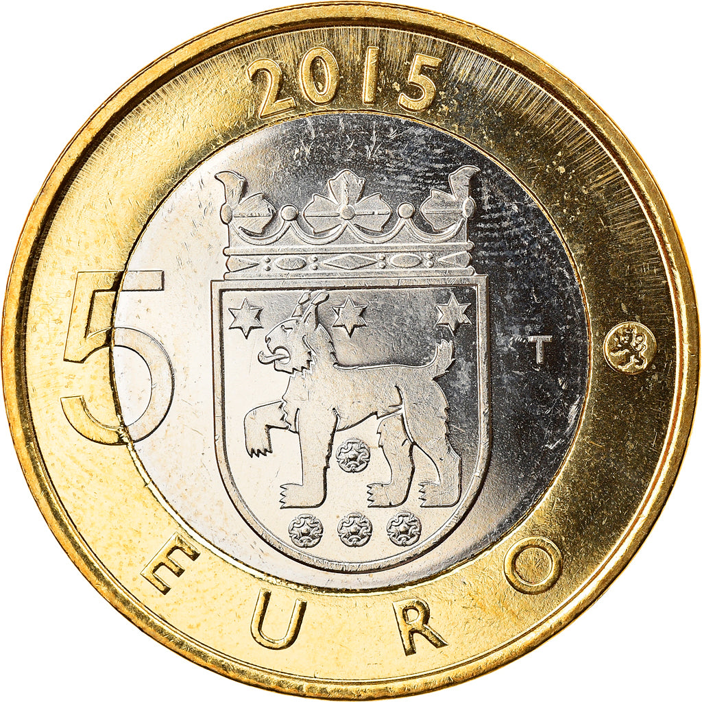 Finland, 5 Euro, Tavastia, 2015, Proof, MS(65-70), Bi-Metallic