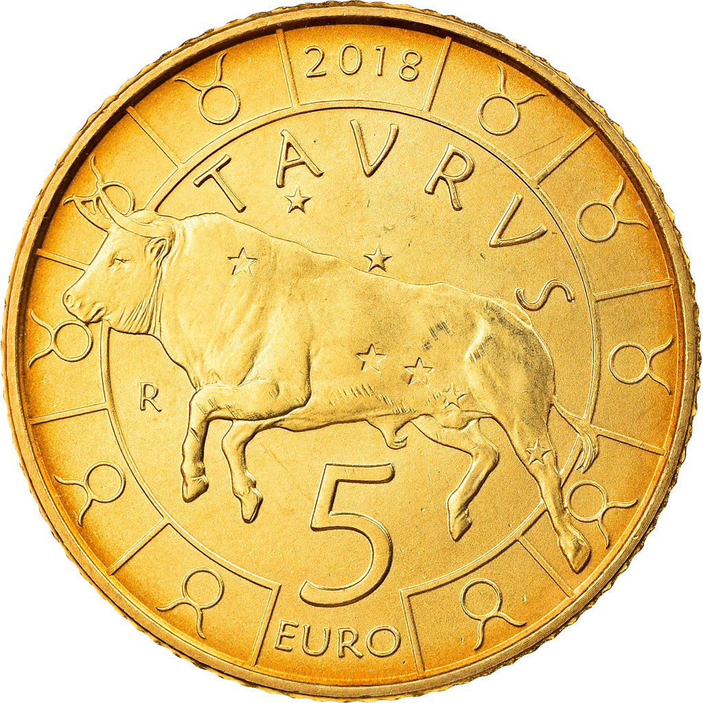 San Marino, 5 Euro, Taurus, 2018, Proof, FDC, Bronzital