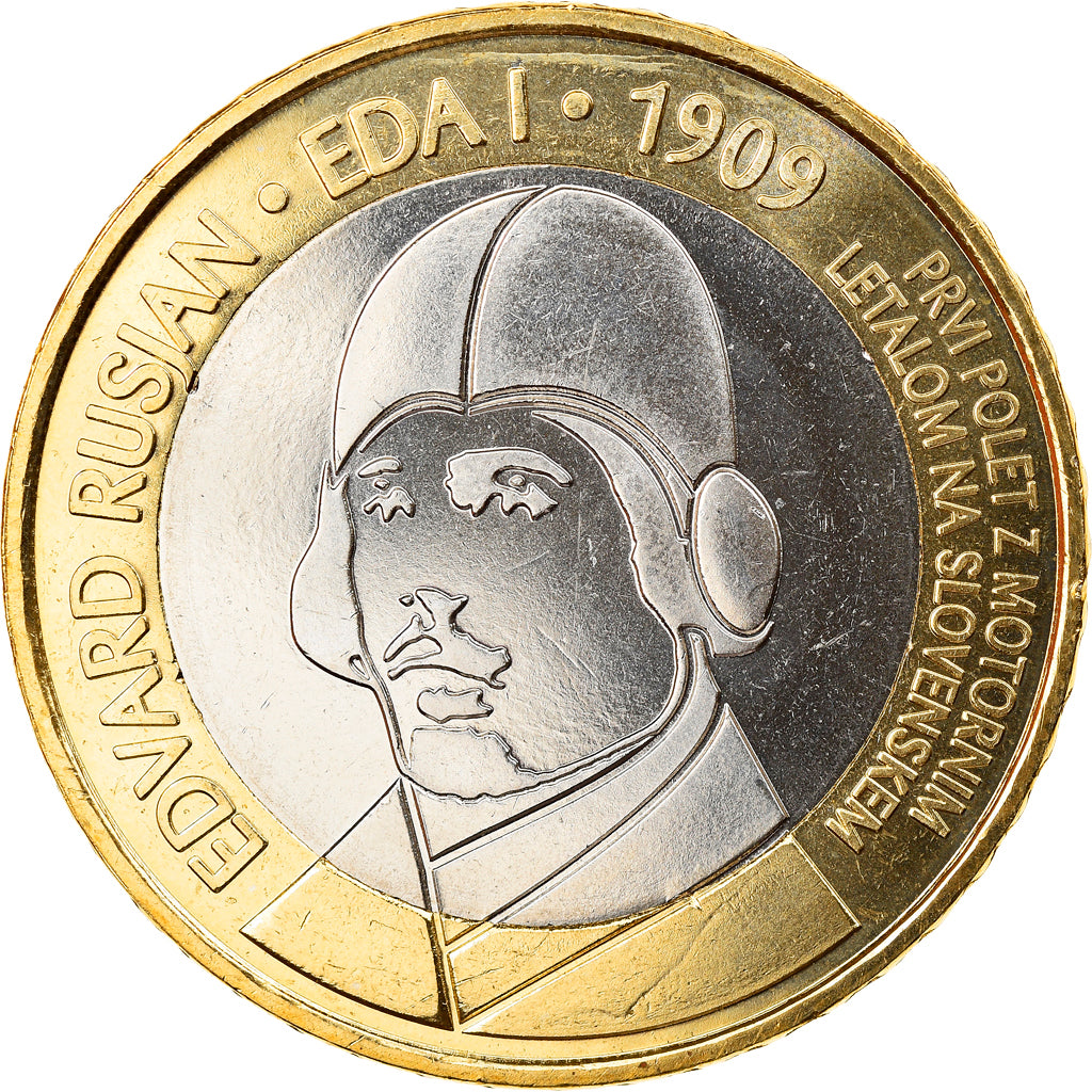 Slovenia, 3 Euro, Aircraft Flight Anniversary, 2009, Proof, MS(65-70)