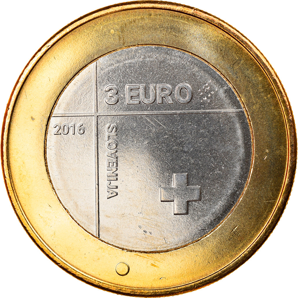 Slovenia, 3 Euro, Red Cross, 2016, Proof, MS(65-70), Bi-Metallic