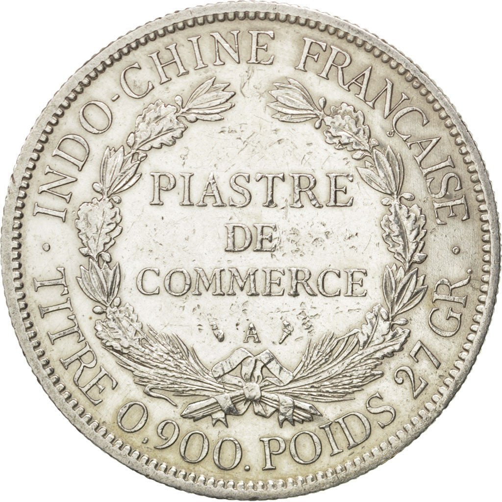 FRENCH INDO-CHINA, Piastre, 1901, Paris, KM #5a.1, EF(40-45), Silver, Lecompte..