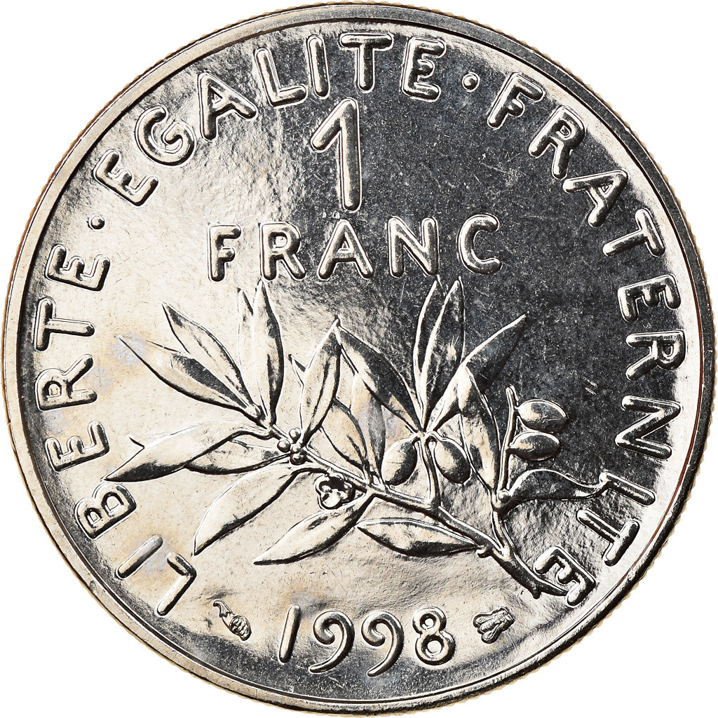Coin, France, Semeuse, Franc, 1998, Proof, MS(65-70), Nickel, KM:925.2