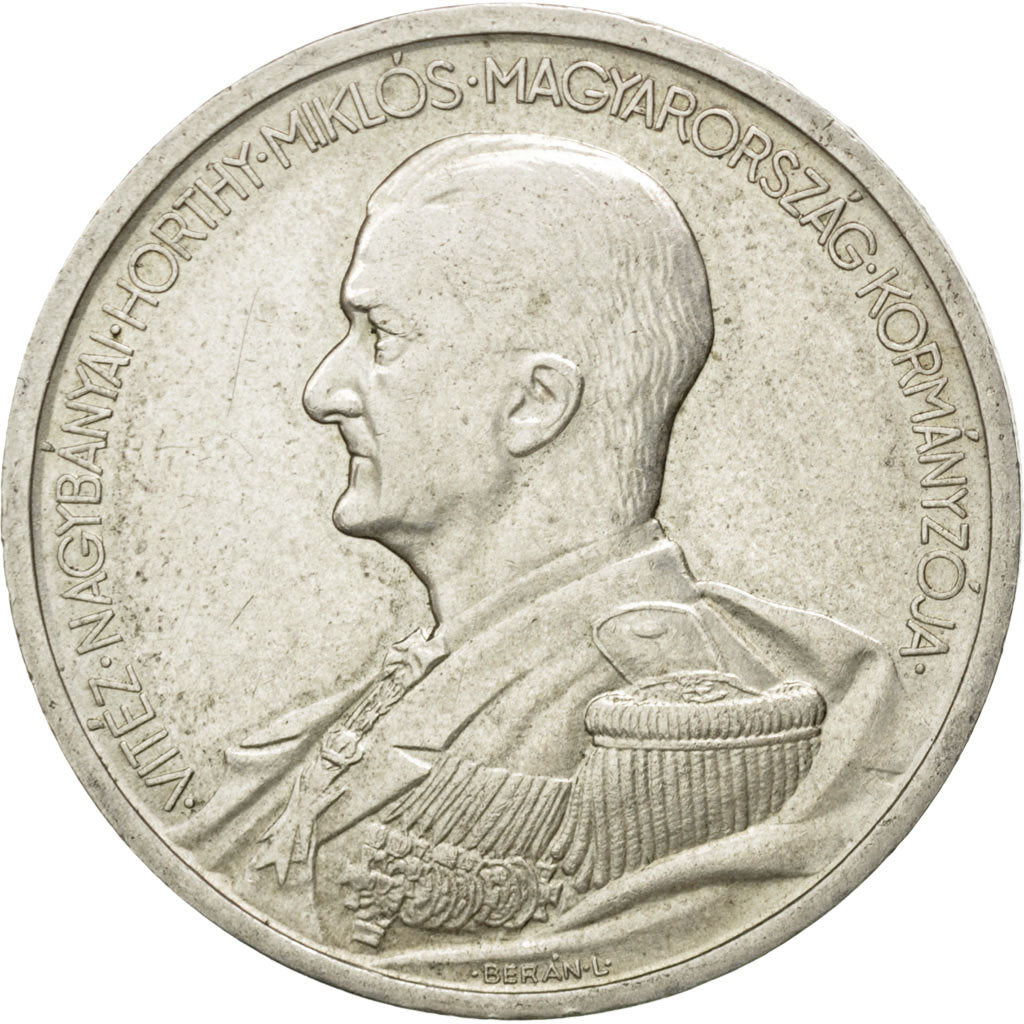 HUNGARY, 5 Pengo, 1939, Budapest, KM #517, AU(55-58), Silver, 36, 24.95