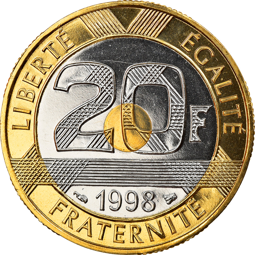 Coin, France, Mont Saint Michel, 20 Francs, 1998, Proof, MS(65-70)