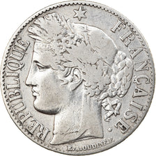 Moeda, França, Cérès, Franc, 1888, Paris, VF(30-35), Prata, KM:822.1
