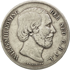 Münze, Niederlande, William III, 2-1/2 Gulden, 1854, S+, Silber, KM:82