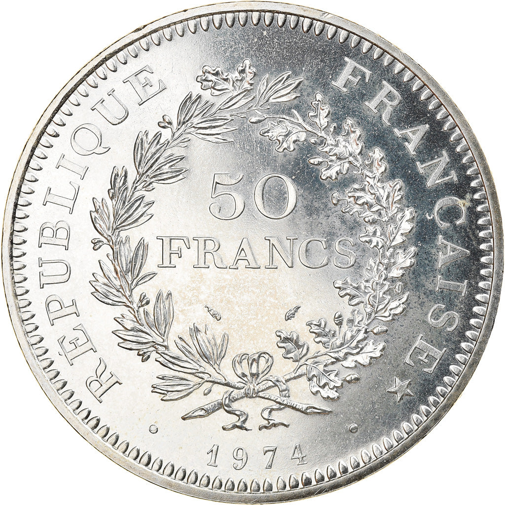 Coin, France, Hercule, 50 Francs, 1974, Paris, FDC, MS(65-70), Silver, KM:941.1