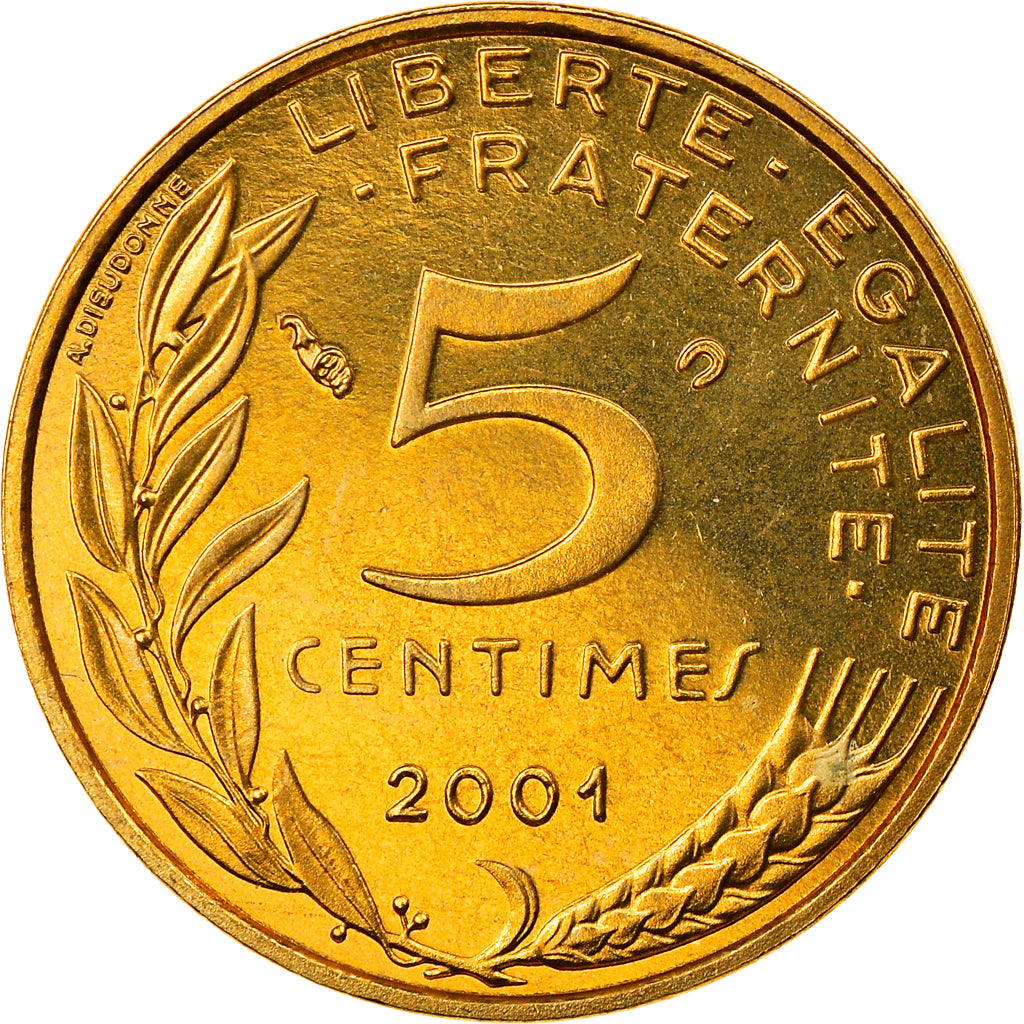 Moneta, Francia, Marianne, 5 Centimes, 2001, Paris, Proof, FDC
