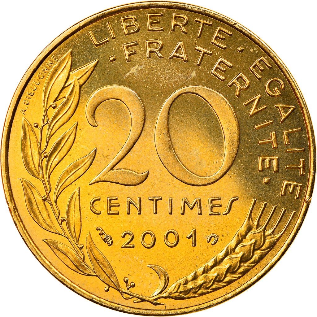 Coin, France, Marianne, 20 Centimes, 2001, Paris, Proof, MS(65-70)