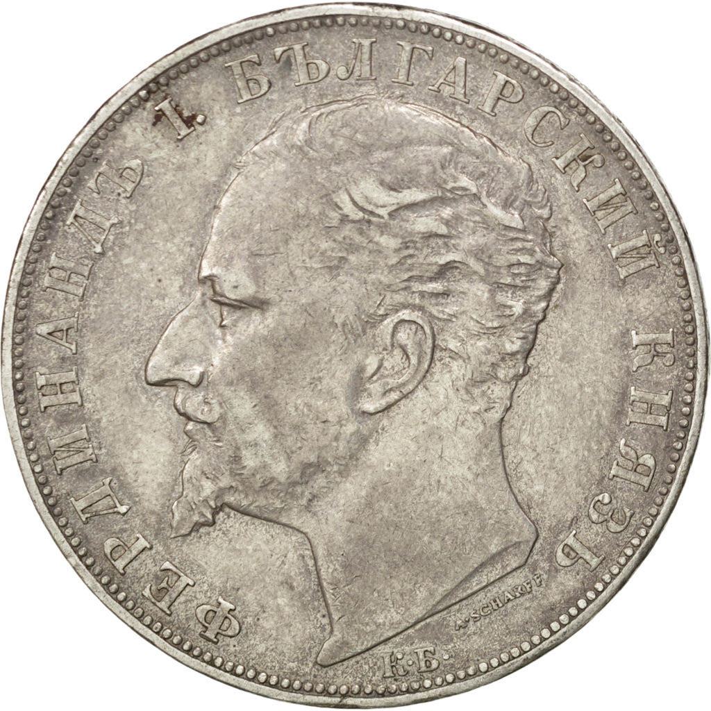 Coin, Bulgaria, Ferdinand I, 5 Leva, 1894, Kormoczbanya, Hungary, AU(50-53)