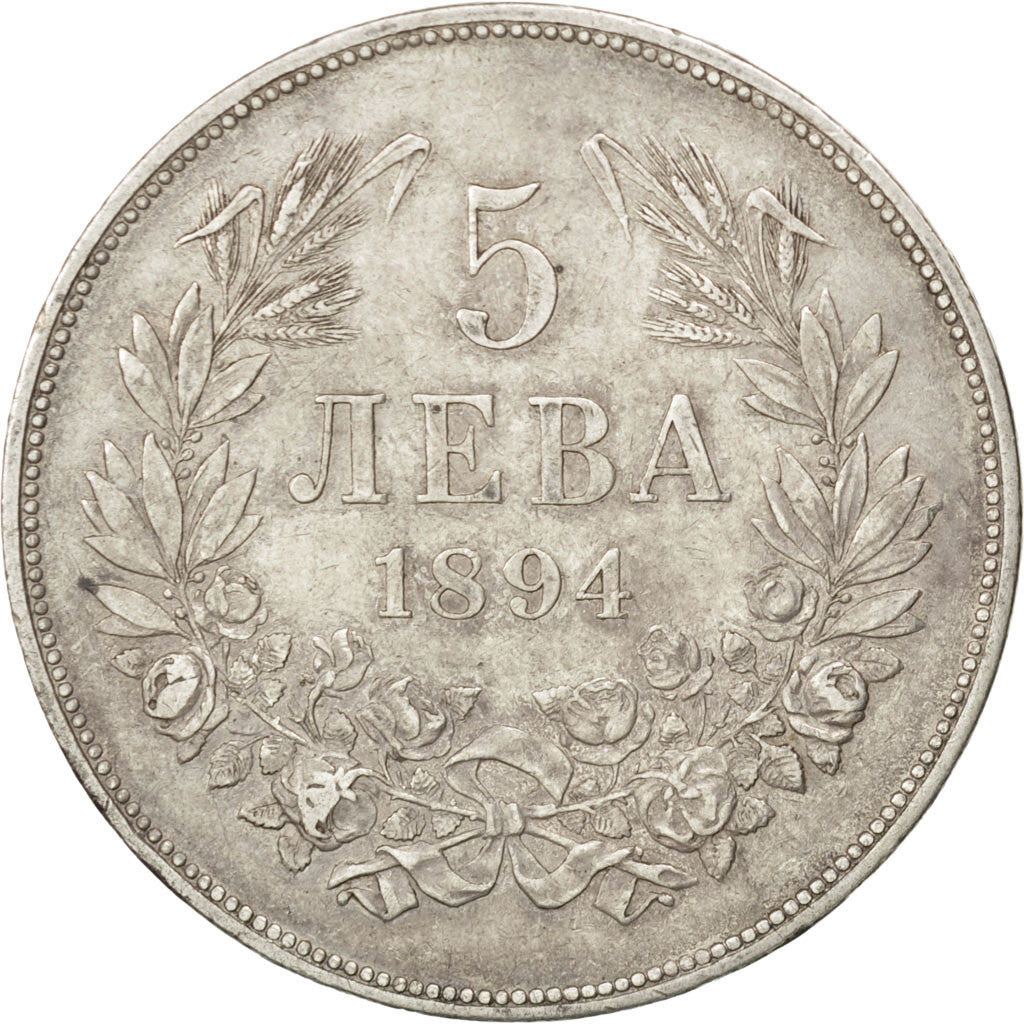 Coin, Bulgaria, Ferdinand I, 5 Leva, 1894, Kormoczbanya, Hungary, AU(50-53)