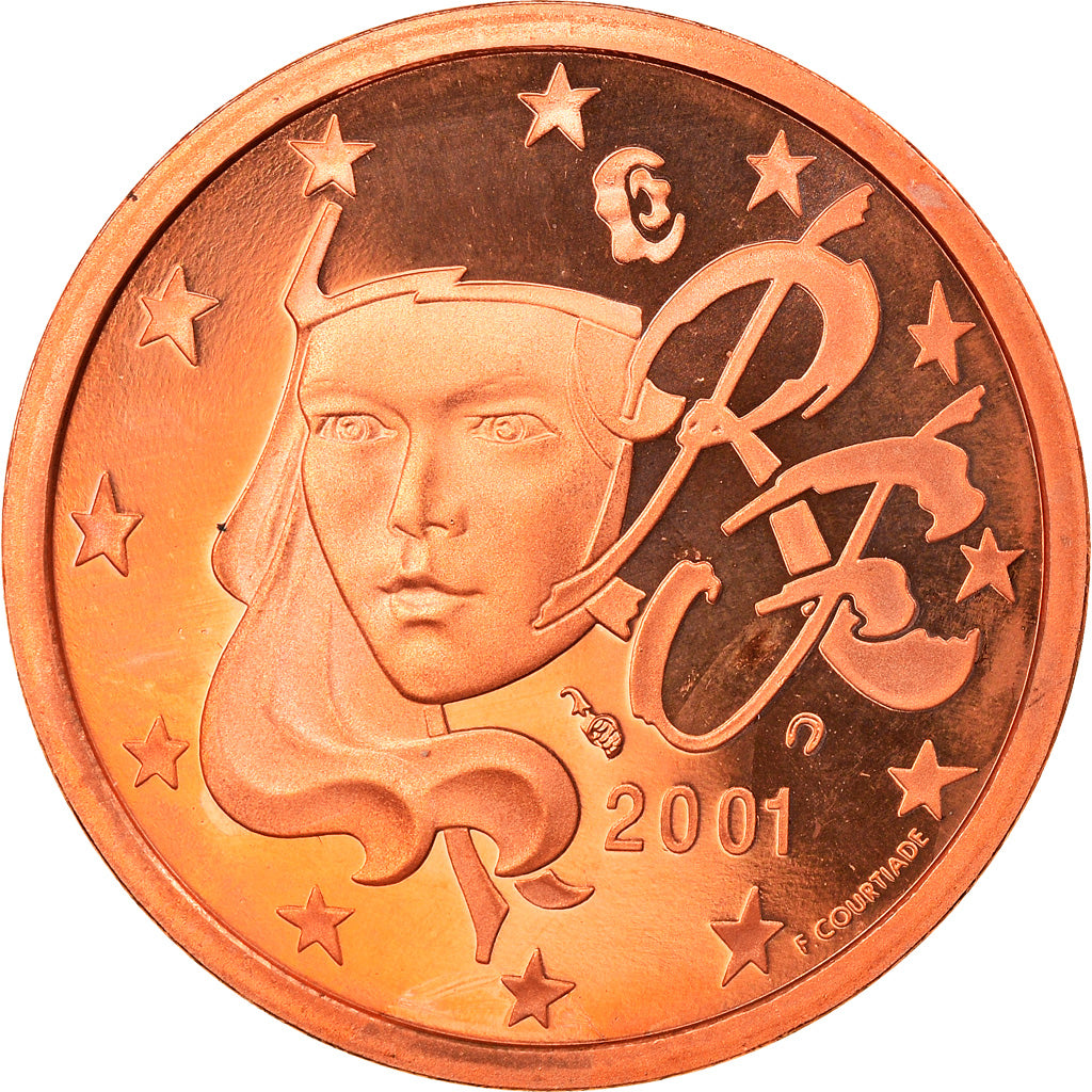 Coin, France, 5 Euro Cent, 2001, Paris, MS(65-70), Copper Plated Steel, KM:1284