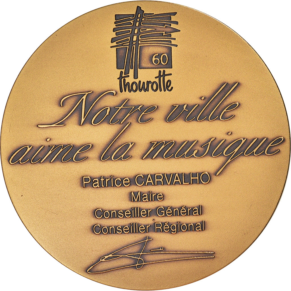 France, Medal, Musique, Ville de Thourotte, Oise, Pichard, MS(65-70), Bronze