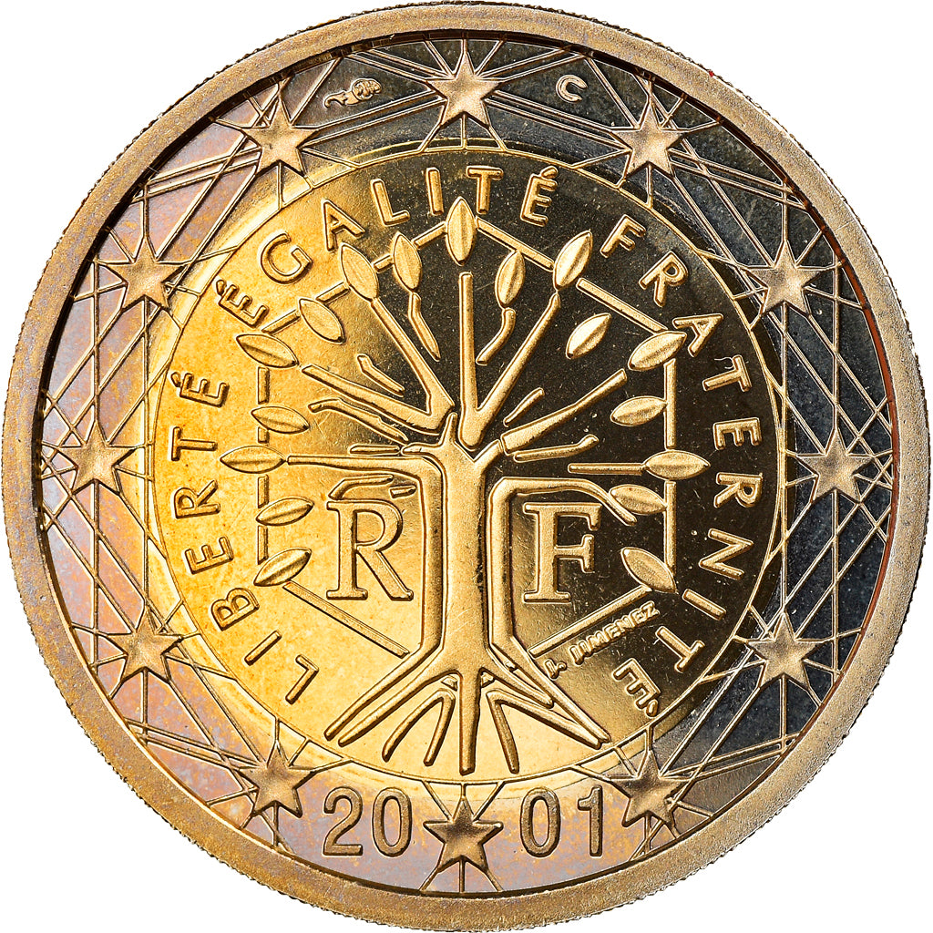 Coin, France, 2 Euro, 2001, Paris, Proof, MS(65-70), Bi-Metallic, KM:1289