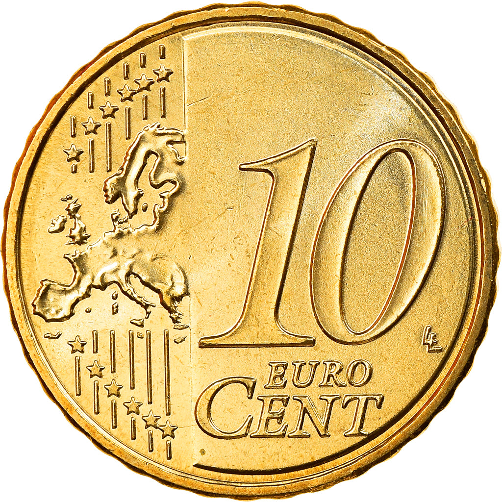 España, 10 Euro Cent, 2018, FDC, Nordic gold