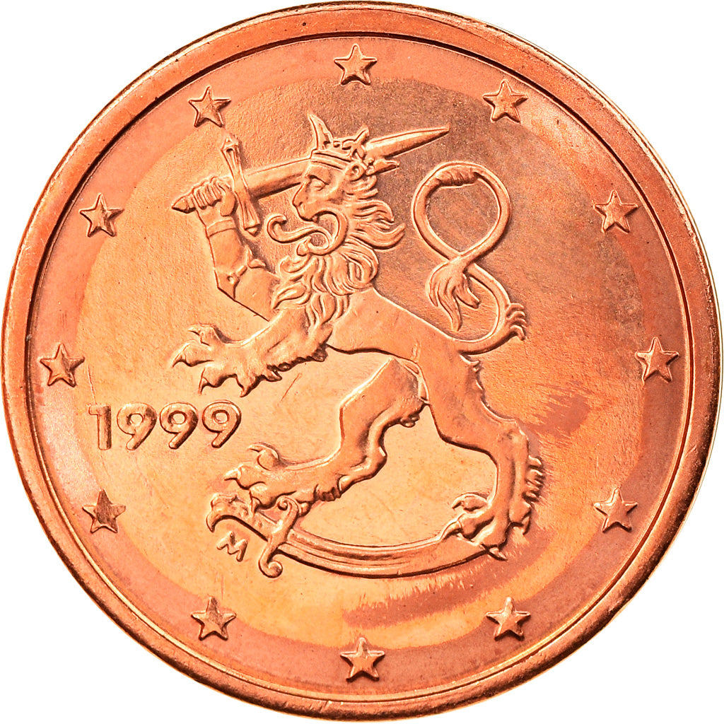 Finland, 2 Euro Cent, 1999, Vantaa, MS(65-70), Copper Plated Steel, KM:99
