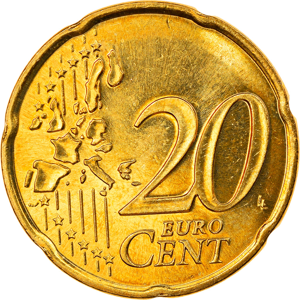 Monaco, 20 Euro Cent, 2002, Paris, FDC, Ottone, KM:171