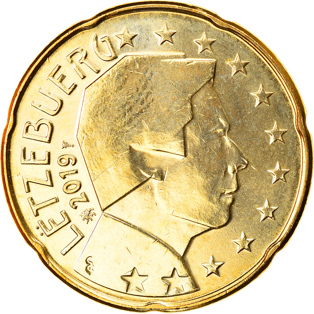 Luxemburgo, 20 Euro Cent, 2019, Henri I, MS(64), Nordic gold