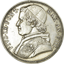 Coin, ITALIAN STATES, PAPAL STATES, Pius IX, Scudo, 1853, Rome, AU(50-53)