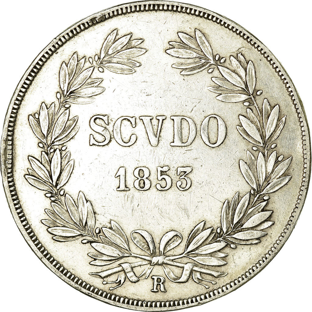Coin, ITALIAN STATES, PAPAL STATES, Pius IX, Scudo, 1853, Rome, AU(50-53)