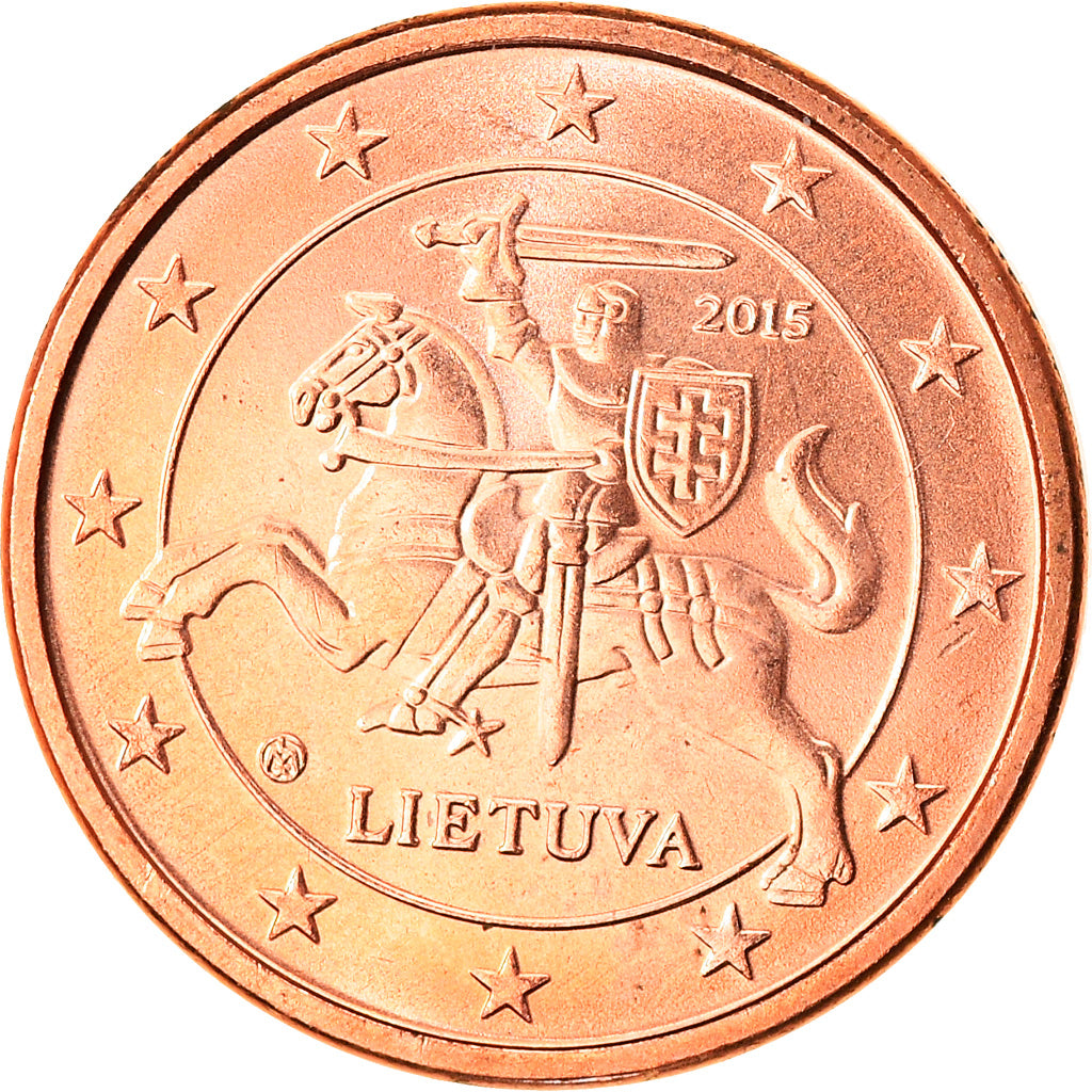 Litwa, 1 Centime, 2015, MS(64), Miedź platerowana stalą