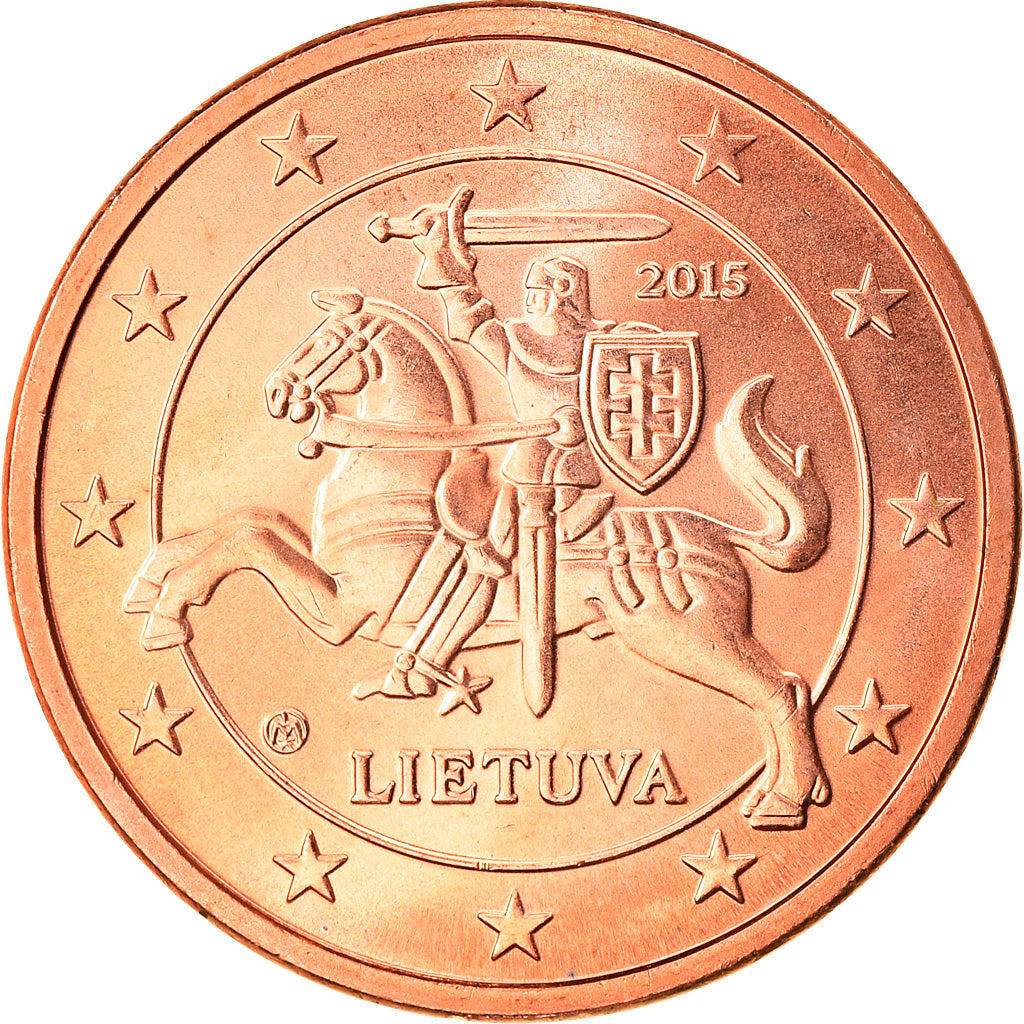 Lithuania, 5 Euro Cent, 2015, UNZ+, Copper Plated Steel