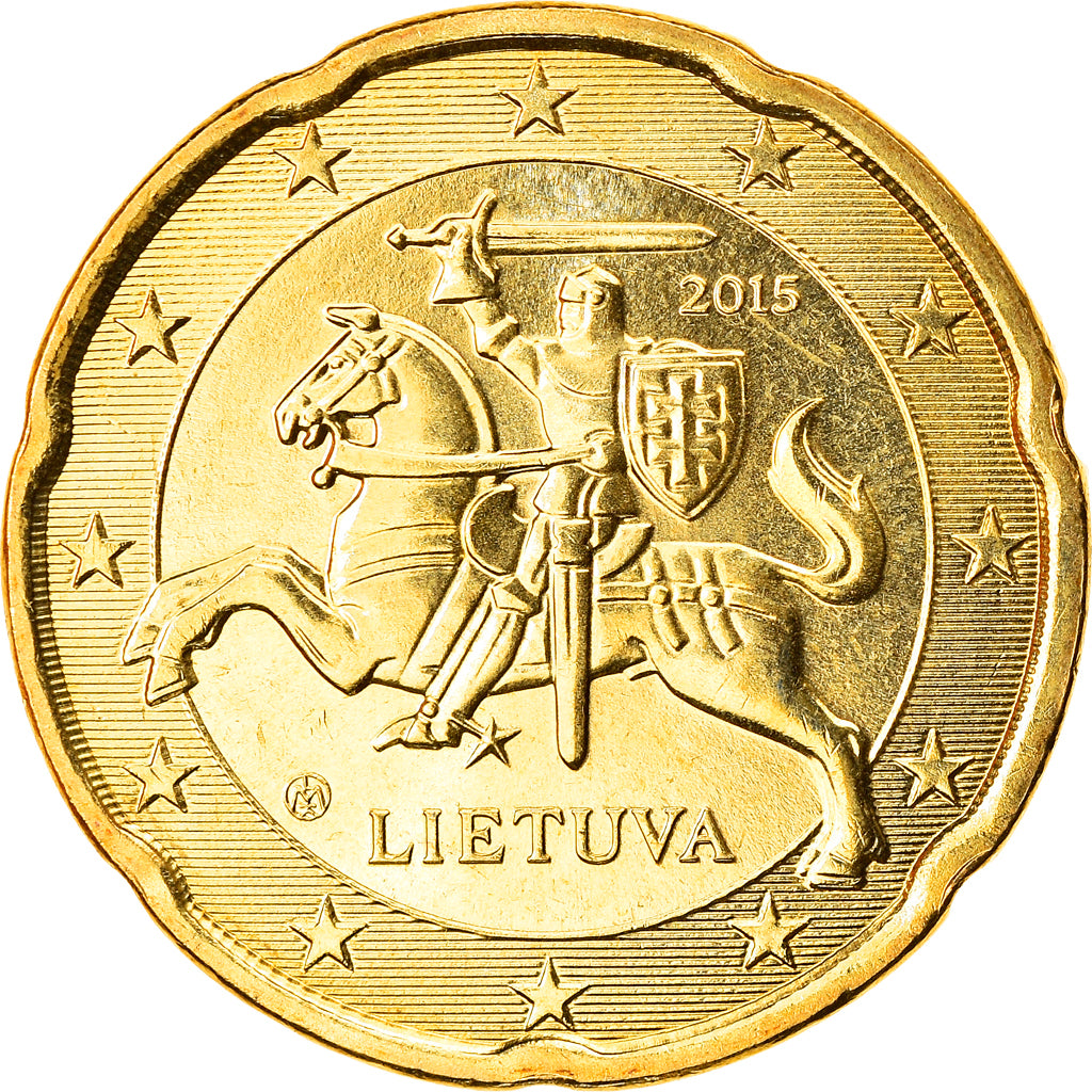 Lithuania, 20 Euro Cent, 2015, UNZ, Nordic gold